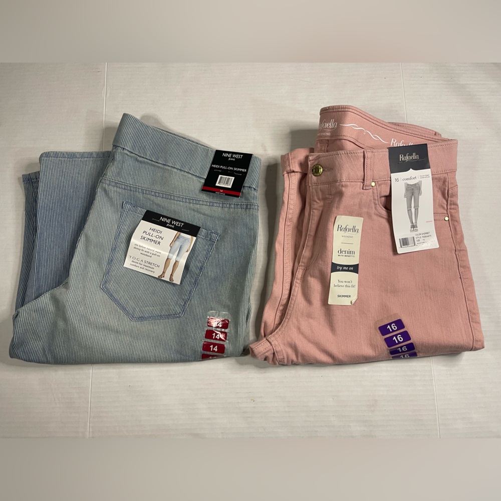 Bundle of 2 Capri‎ Pants NWT. Rafaella Weekend Sz 16. Nine West Sz 14. Stretch.